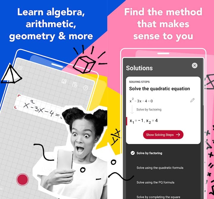 Set solution step-by-step of any Math on Photomath Plus